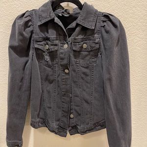 Puff Sleeve Denim Jeans Jacket